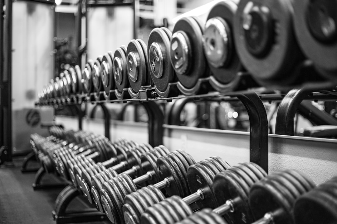Dumbbells displayed in PS Fitness Gym